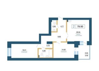 Продажа двухкомнатной квартиры, 79.5 м2, Красноярск, Железнодорожный район