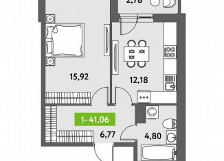 Продаю 1-комнатную квартиру, 41.1 м2, Санкт-Петербург, Московский район