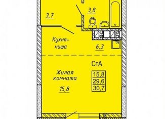 Продается квартира студия, 29.6 м2, Новосибирск, ЖК Матрёшкин Двор, улица Петухова, 162