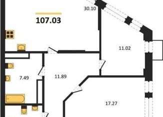 Продаю 3-ком. квартиру, 107 м2, Воронеж, Железнодорожный район, набережная Чуева, 7