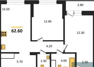 2-ком. квартира на продажу, 62.6 м2, Воронеж, Железнодорожный район, бульвар Содружества, 1