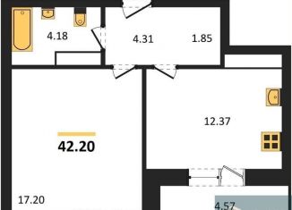 Продаю 1-комнатную квартиру, 42.2 м2, Воронеж, Ленинский район