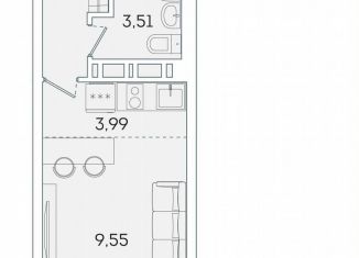 Продам квартиру студию, 20.6 м2, Мурино, Графская улица, 6к1