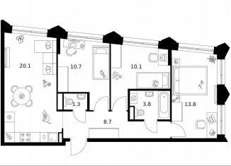 Продажа 3-комнатной квартиры, 68.5 м2, Москва, метро Мичуринский проспект