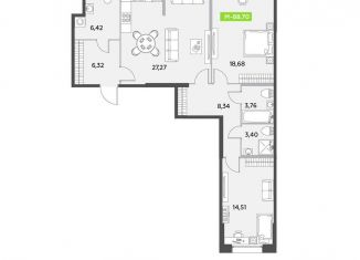 Продаю 2-комнатную квартиру, 88.7 м2, Санкт-Петербург, метро Звёздная