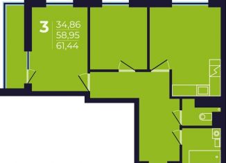 Продаю двухкомнатную квартиру, 61.4 м2, Уфа, Ленинский район