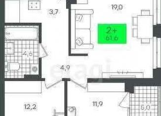 Продается 2-комнатная квартира, 61.7 м2, Тюмень, ЖК Гранд Квартал, улица Василия Малкова, 17