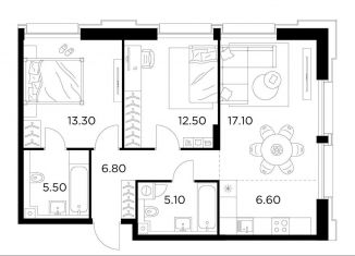 Продается трехкомнатная квартира, 66.9 м2, Москва, станция Балтийская