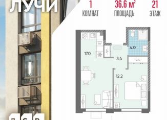 Продажа 1-ком. квартиры, 36.6 м2, Москва, Производственная улица, 17