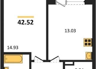 Продаю 1-ком. квартиру, 42.5 м2, Воронеж