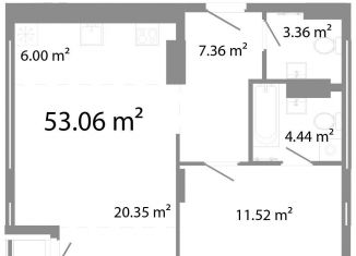 Продам 2-комнатную квартиру, 53.1 м2, Челябинск, Центральный район