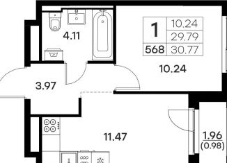 Продажа однокомнатной квартиры, 30.8 м2, Владимирская область, Тракторная улица, 43