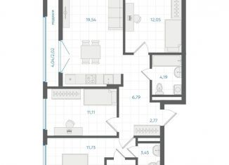 Продажа трехкомнатной квартиры, 76.4 м2, Екатеринбург, Ленинский район