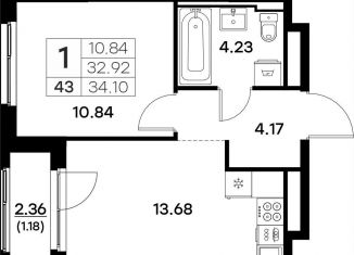 Продам 1-ком. квартиру, 34.1 м2, Владимирская область, Тракторная улица, 43