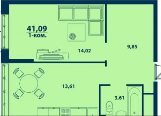 Продам однокомнатную квартиру, 41.1 м2, Уфа