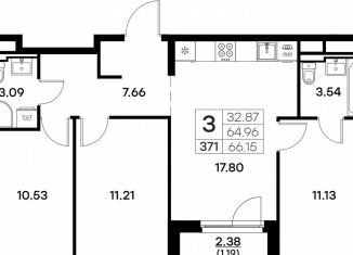 Продажа трехкомнатной квартиры, 66.2 м2, Владимир, Тракторная улица, 43, Октябрьский район