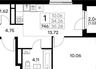 Продаю 1-ком. квартиру, 35.3 м2, Владимир, Тракторная улица, 43, Октябрьский район