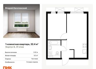 Продается 1-ком. квартира, 32.4 м2, Москва, ЖК Второй Нагатинский, жилой комплекс Второй Нагатинский, к6