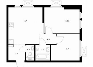 Продам 2-комнатную квартиру, 48.6 м2, Москва, жилой комплекс Митинский Лес, 2.2, метро Пятницкое шоссе