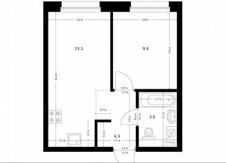 1-ком. квартира на продажу, 32.9 м2, Москва, район Северное Медведково, жилой комплекс Полар, 1.5