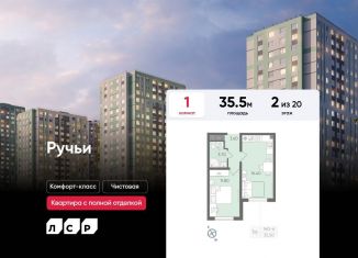 Продажа 1-комнатной квартиры, 35.5 м2, Санкт-Петербург, муниципальный округ Полюстрово