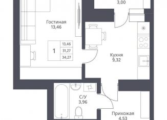 Продается 1-комнатная квартира, 31.3 м2, Новосибирск