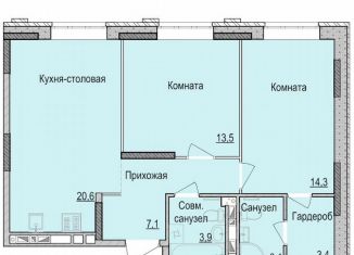 2-ком. квартира на продажу, 65.9 м2, Ижевск, Индустриальный район, жилой комплекс Утро на Репина, 1