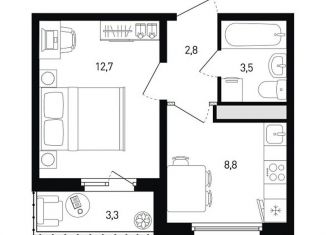 Продается 1-комнатная квартира, 29.5 м2, Ростовская область, проспект Солженицына, 13/1