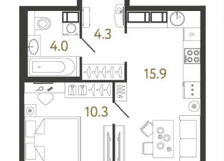 Продам 1-комнатную квартиру, 34.5 м2, Санкт-Петербург, муниципальный округ Шувалово-Озерки