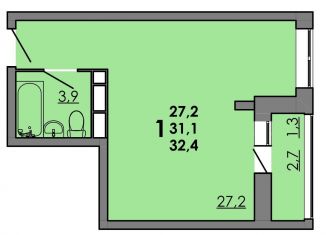 Продажа квартиры студии, 32.4 м2, Ростов-на-Дону, Советский район