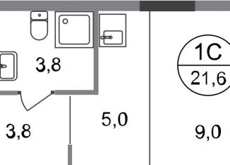 Квартира на продажу студия, 21.6 м2, Московский, ЖК Первый Московский