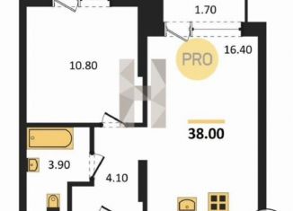 Продажа однокомнатной квартиры, 38 м2, Екатеринбург, улица Академика Ландау, 7Б