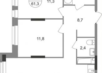 Продам 2-комнатную квартиру, 61.3 м2, Московский, ЖК Первый Московский