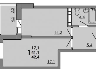 Продаю 1-ком. квартиру, 42.4 м2, Ростов-на-Дону