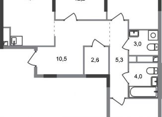 Продаю трехкомнатную квартиру, 81.9 м2, деревня Рассказовка, деревня Рассказовка, 2