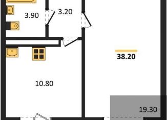 Продажа 1-ком. квартиры, 38.2 м2, Воронеж, улица Шидловского, 28, Левобережный район