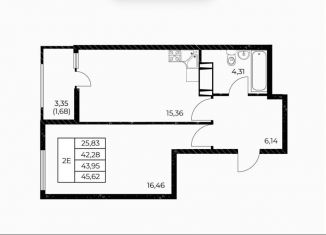 Продажа 1-комнатной квартиры, 45.6 м2, Ростов-на-Дону, улица Нансена, 103/1/6