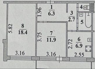 Сдается в аренду 2-ком. квартира, 49.8 м2, Липецкая область, бульвар Сергея Есенина, 4