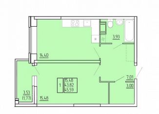 Продажа однокомнатной квартиры, 46 м2, Архангельская область