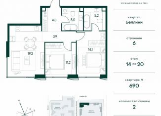 Продаю двухкомнатную квартиру, 63.4 м2, Москва, район Покровское-Стрешнево