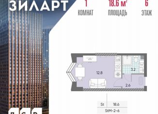 Продается квартира студия, 18.6 м2, Москва, жилой комплекс Зиларт, 21/22, станция ЗИЛ