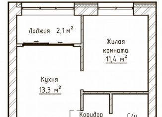 Продается 1-ком. квартира, 37.3 м2, Тольятти