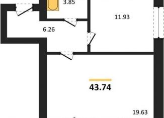 Продажа 1-ком. квартиры, 43.7 м2, Воронежская область