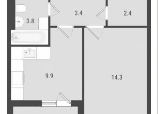 1-комнатная квартира на продажу, 35 м2, Самара, Куйбышевский район, Южное шоссе, 11