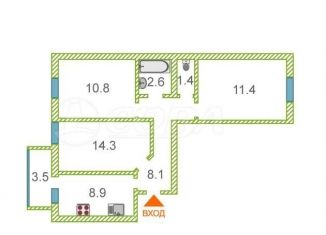 Продается 2-ком. квартира, 58 м2, Тюмень, улица Голышева, 2к1, ЖК Роза ММС