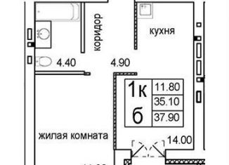 Продам однокомнатную квартиру, 37.9 м2, Новосибирск, улица Кирова, 342