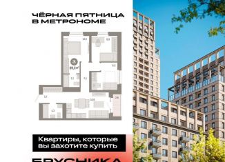 3-комнатная квартира на продажу, 69.3 м2, Москва, станция Бульвар Рокоссовского