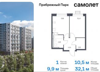 1-ком. квартира на продажу, 32.1 м2, село Ям, жилой комплекс Прибрежный Парк, к6.1, ЖК Прибрежный Парк