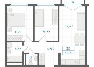 Продаю 2-комнатную квартиру, 52.2 м2, Екатеринбург, Ленинский район