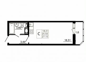 Квартира на продажу студия, 25.5 м2, Ленинградская область, Заводская улица, 18к2